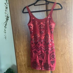 Wet Seal Red Sequin Dress